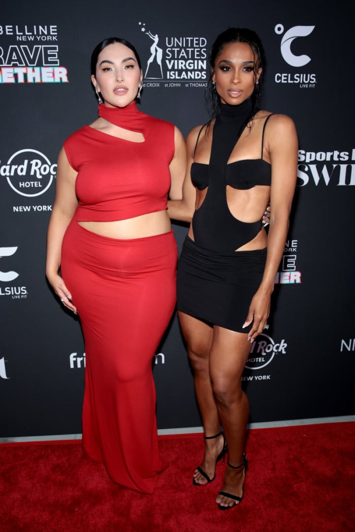 SI Swimsuit 2022 cover models Yumi Nu and Ciara on the red carpet at the May 19 launch event.